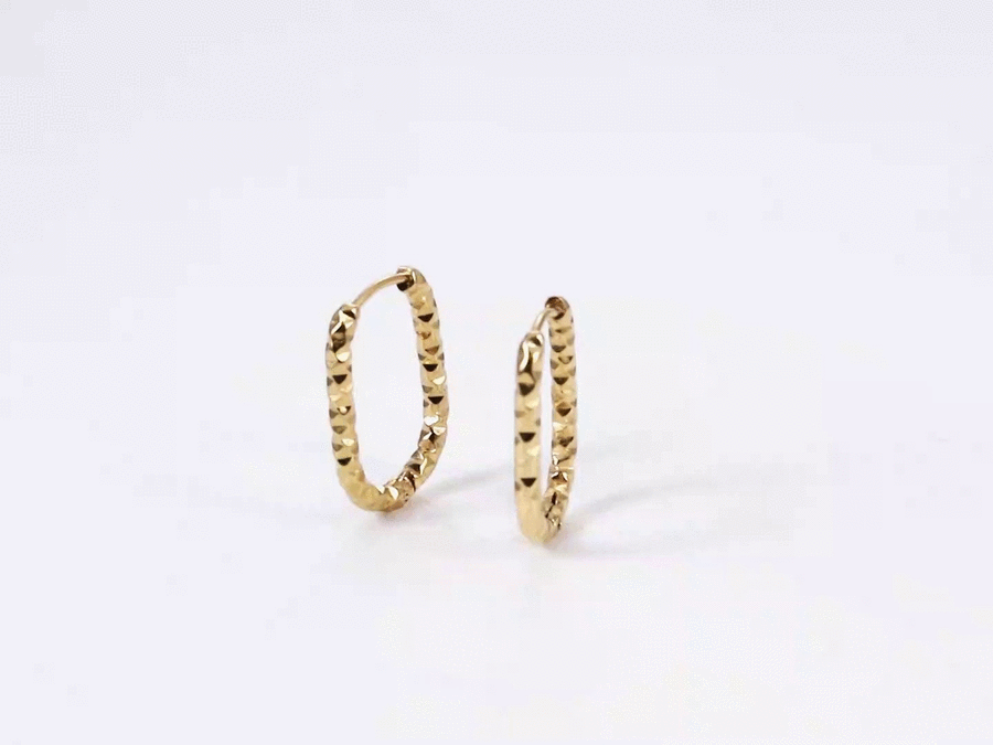 MESS95 STAINLESS STEEL DIA-CUT U SHAPE EARRING