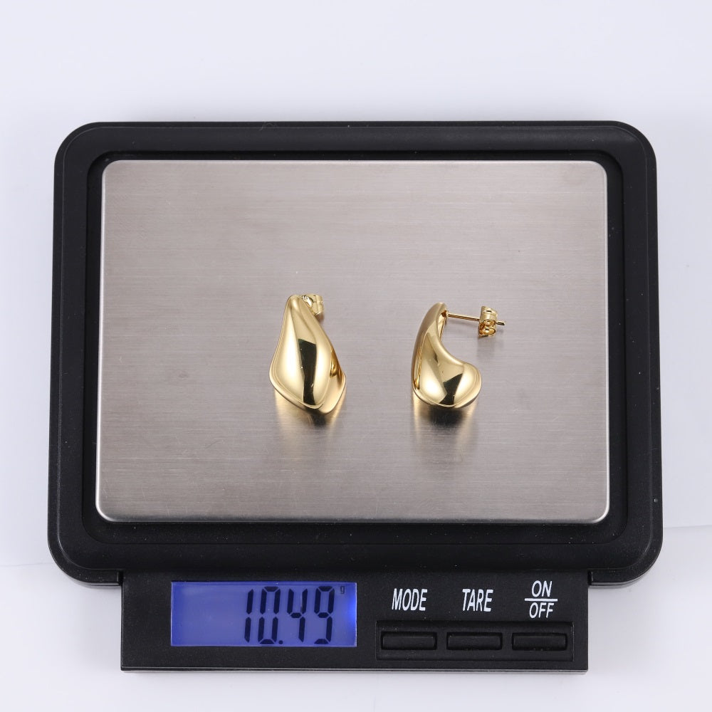 MESS97 STAINLESS STEEL ORGANIC DROP EARRING