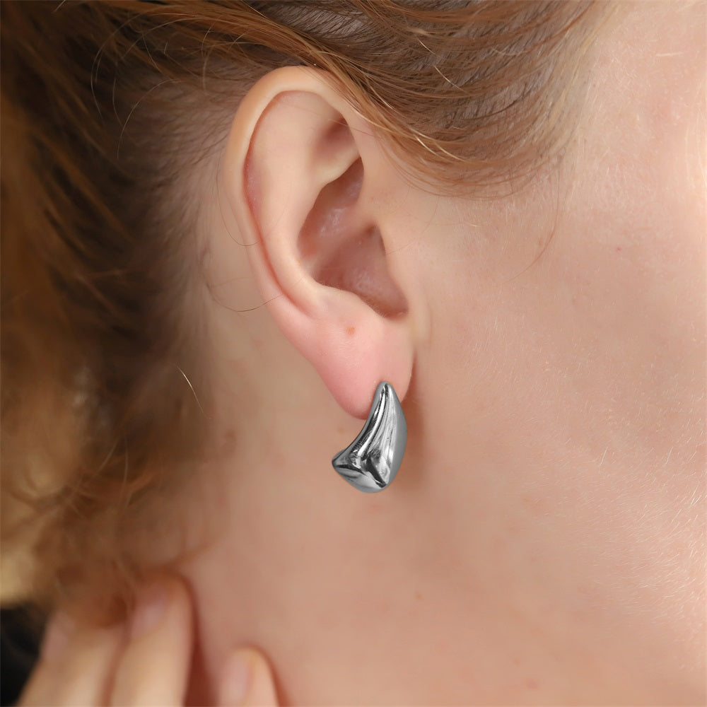 MESS97 STAINLESS STEEL ORGANIC DROP EARRING