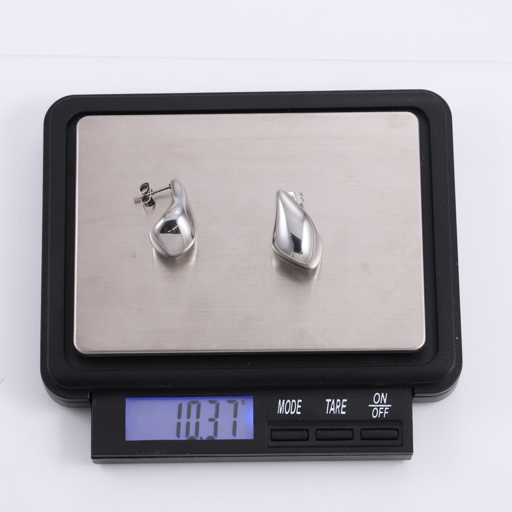 MESS97 STAINLESS STEEL ORGANIC DROP EARRING