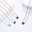 MNSS43 STAINLESS STEEL NECKLACE WITH STONE & EPOXY