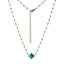 MNSS43 STAINLESS STEEL NECKLACE WITH STONE & EPOXY