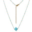 MNSS43 STAINLESS STEEL NECKLACE WITH STONE & EPOXY