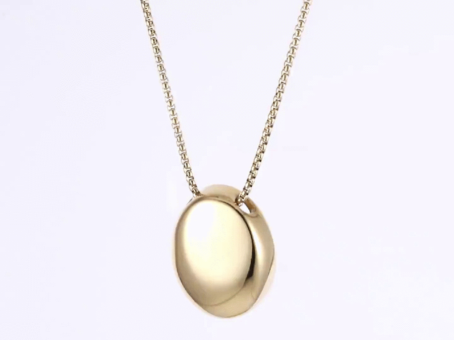 MNSS52 STAINLESS STEEL NECKLACE WITH OVAL PENDANT
