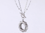 MNSS54 STAINLESS STEEL T-BAR NECKLACE WITH TWISTED ROUND HOLLOW CHARM