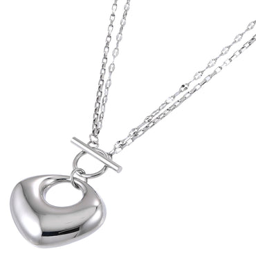 MNSS55 STAINLESS STEEL T-BAR NECKALCE WITH HOLLOW CHARM