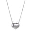 MNSS56 STAINLESS STEEL NECKLACE CHUNKEY HEART PENDANT AND ROUND SNAKE CHAIN