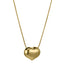MNSS56 STAINLESS STEEL NECKLACE CHUNKEY HEART PENDANT AND ROUND SNAKE CHAIN