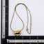 MNSS56 STAINLESS STEEL NECKLACE CHUNKEY HEART PENDANT AND ROUND SNAKE CHAIN