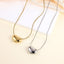 MNSS56 STAINLESS STEEL NECKLACE CHUNKEY HEART PENDANT AND ROUND SNAKE CHAIN