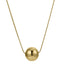 MNSS57 STAINLESS STEEL NECKLACE WITH HOLLOW BALL PENDANT AND ROUND SNAKE CHAIN