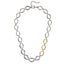 MNSS61 STAINLESS STEEL TWO TONE DIA SHAPE CHAIN LINK NECKLACE