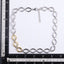 MNSS61 STAINLESS STEEL TWO TONE DIA SHAPE CHAIN LINK NECKLACE