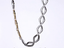 MNSS61 STAINLESS STEEL TWO TONE DIA SHAPE CHAIN LINK NECKLACE
