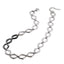 MNSS61 STAINLESS STEEL TWO TONE DIA SHAPE CHAIN LINK NECKLACE