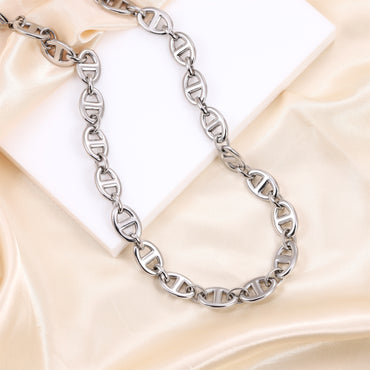 MNSS63 STAINLESS STEEL OVAL LINK CHAIN NECKLACE