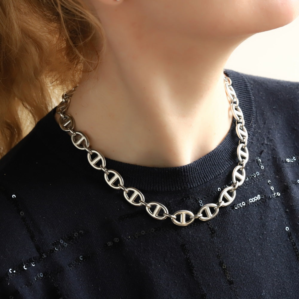 MNSS63 STAINLESS STEEL OVAL LINK CHAIN NECKLACE