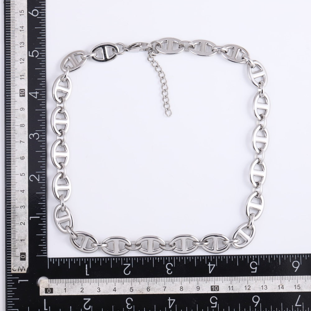 MNSS63 STAINLESS STEEL OVAL LINK CHAIN NECKLACE