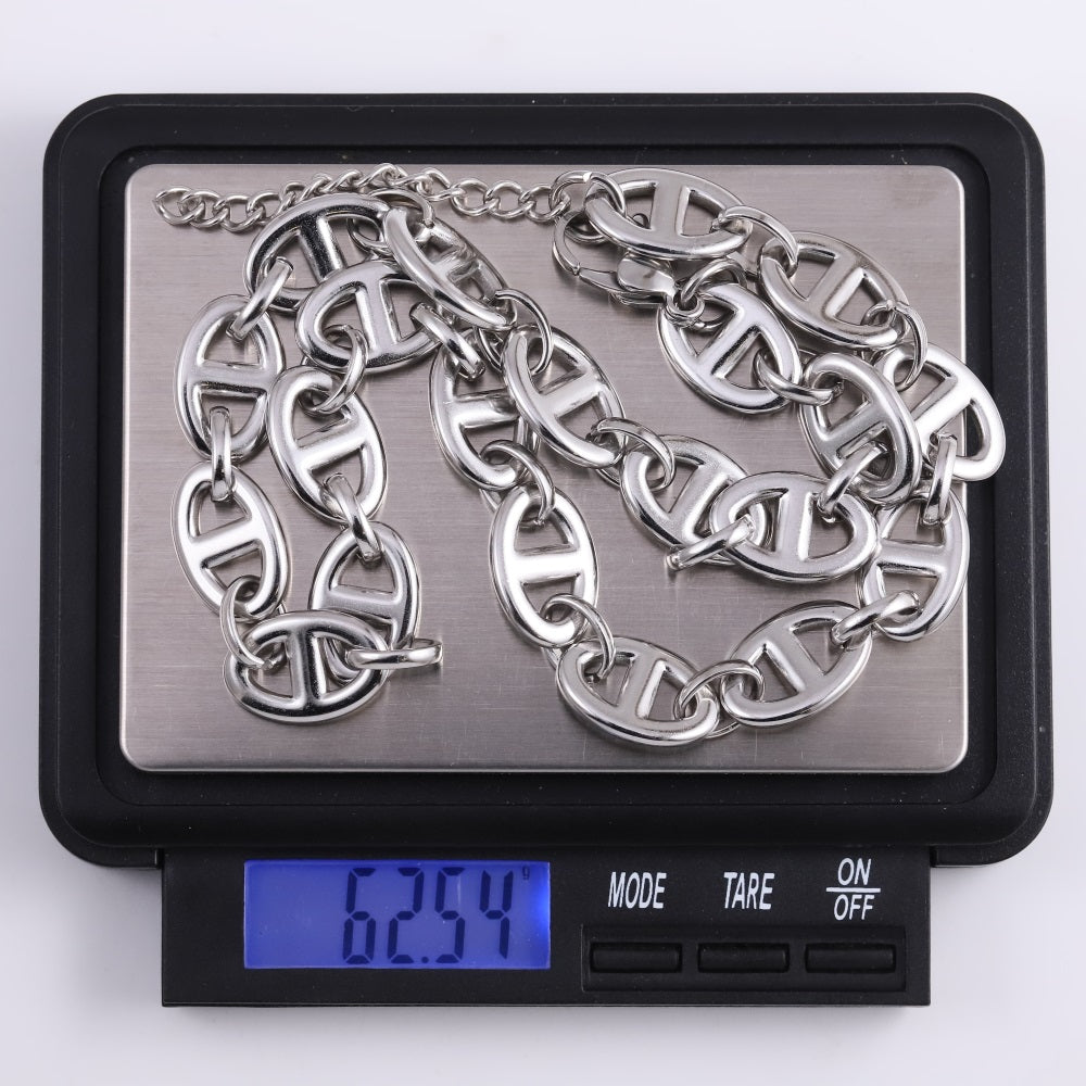 MNSS63 STAINLESS STEEL OVAL LINK CHAIN NECKLACE