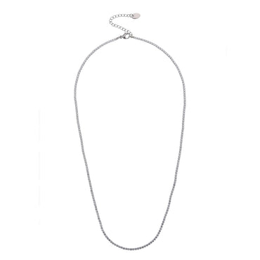 MNSS68 STAINLESS STEEL TENNIS NECKLACE WITH ROUND CZ