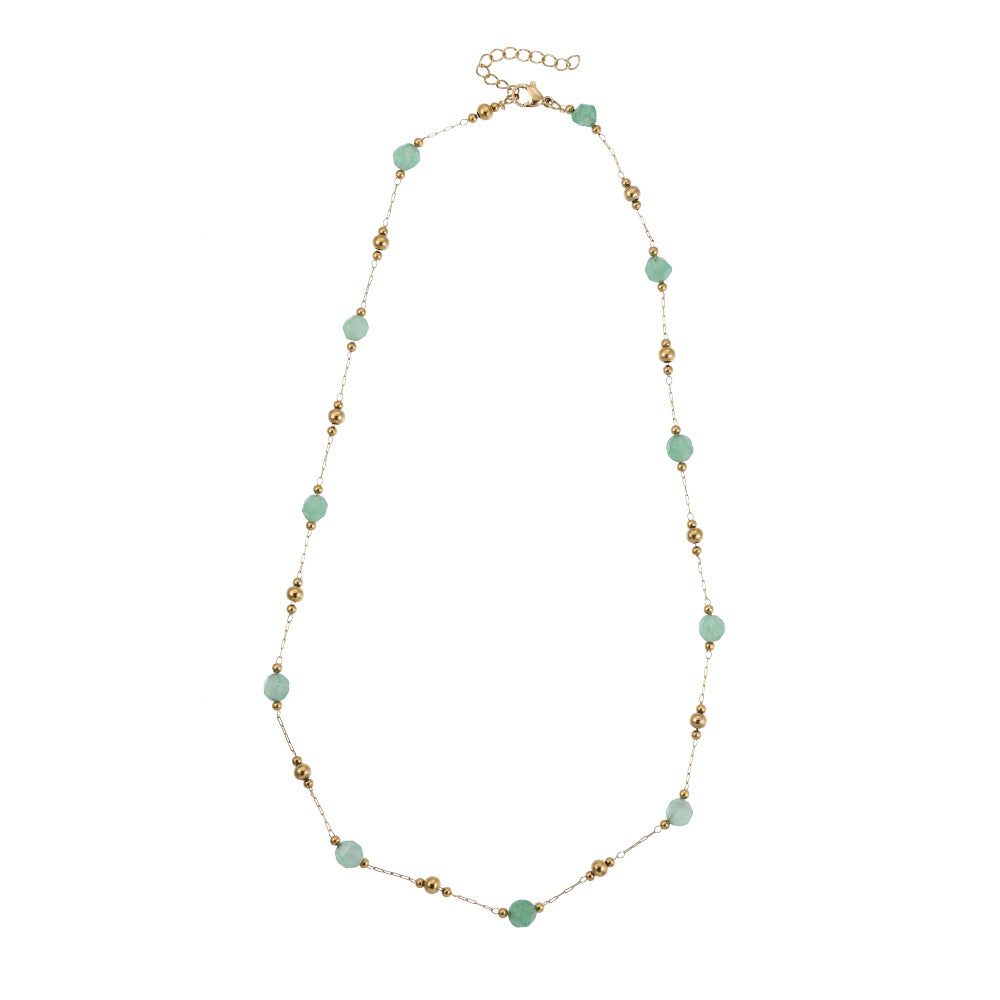MNSS69 STAINLESS STEEL NECKLACE WITH BEADS