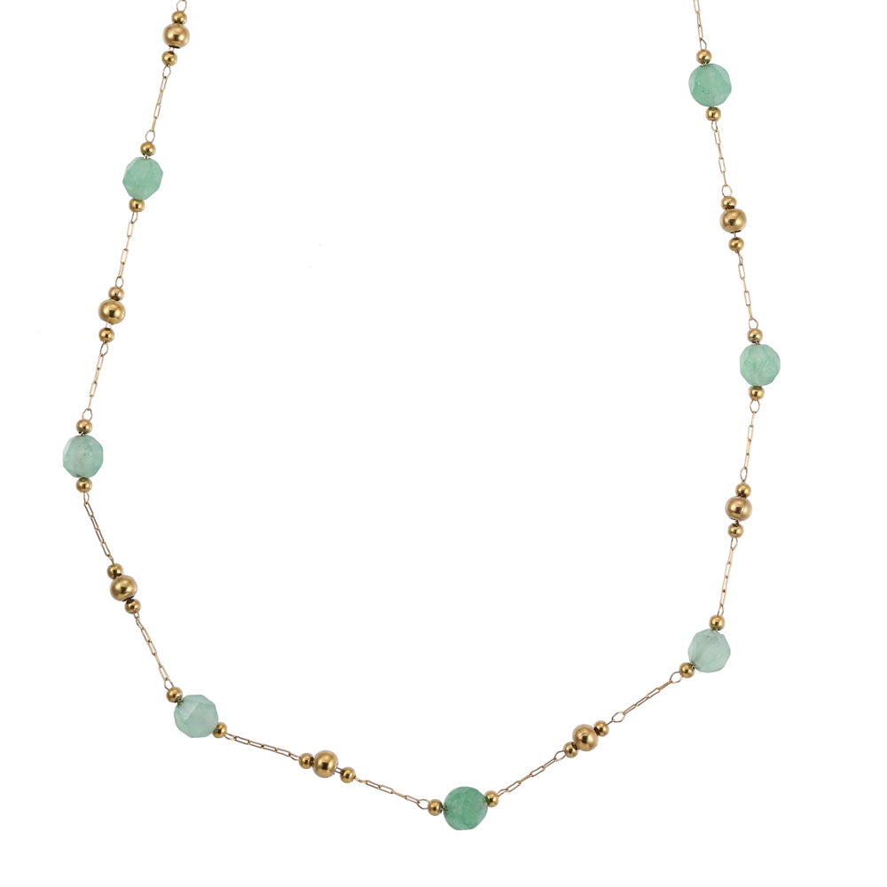 MNSS69 STAINLESS STEEL NECKLACE WITH BEADS