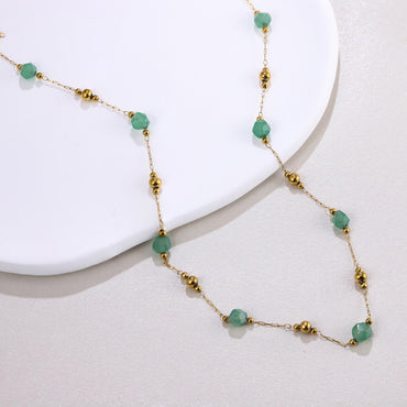 MNSS69 STAINLESS STEEL NECKLACE WITH BEADS