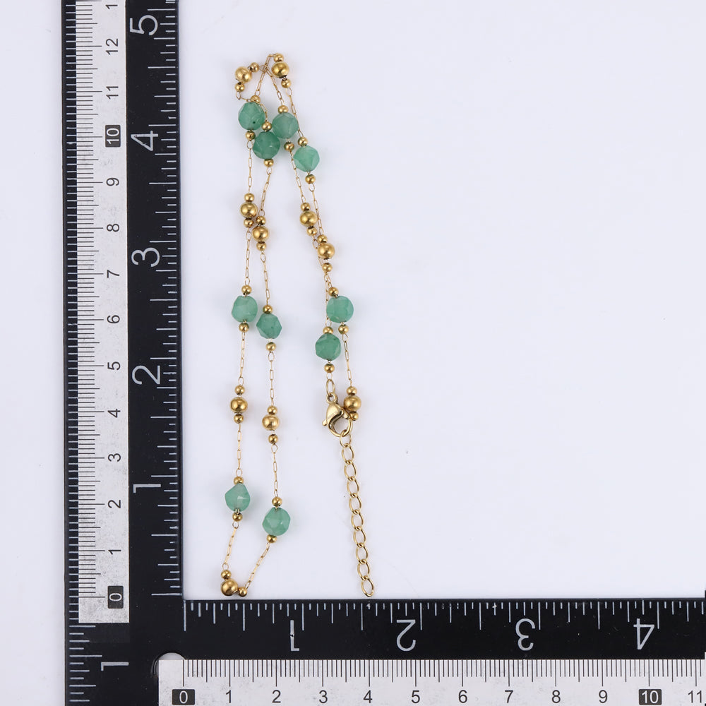 MNSS69 STAINLESS STEEL NECKLACE WITH BEADS