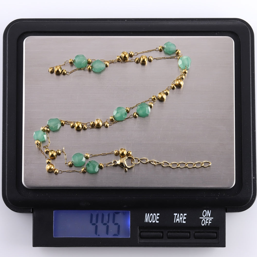 MNSS69 STAINLESS STEEL NECKLACE WITH BEADS