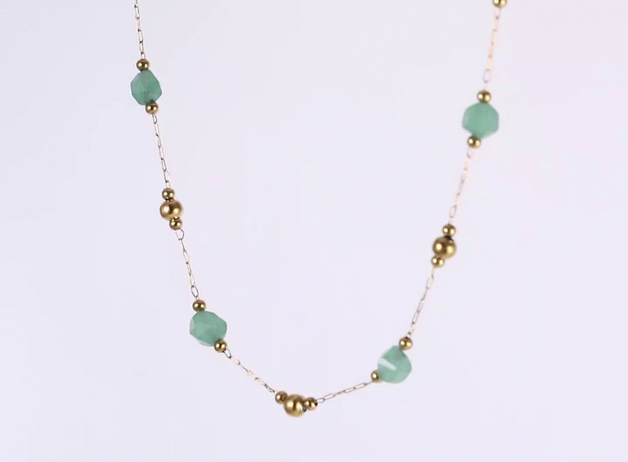 MNSS69 STAINLESS STEEL NECKLACE WITH BEADS