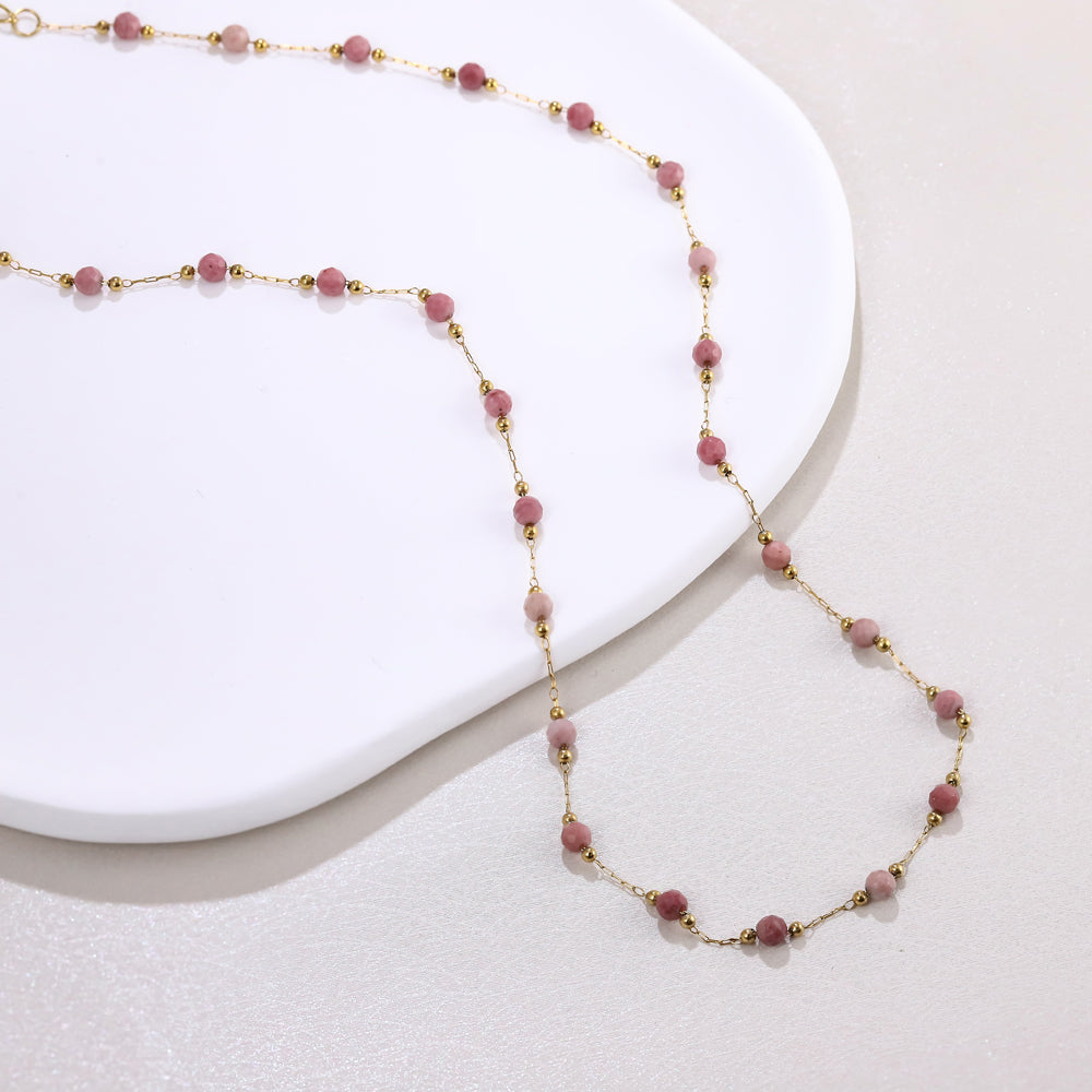 MNSS70 STAINLESS STEEL NECKLACE WITH BEADS
