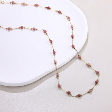 MNSS70 STAINLESS STEEL NECKLACE WITH BEADS