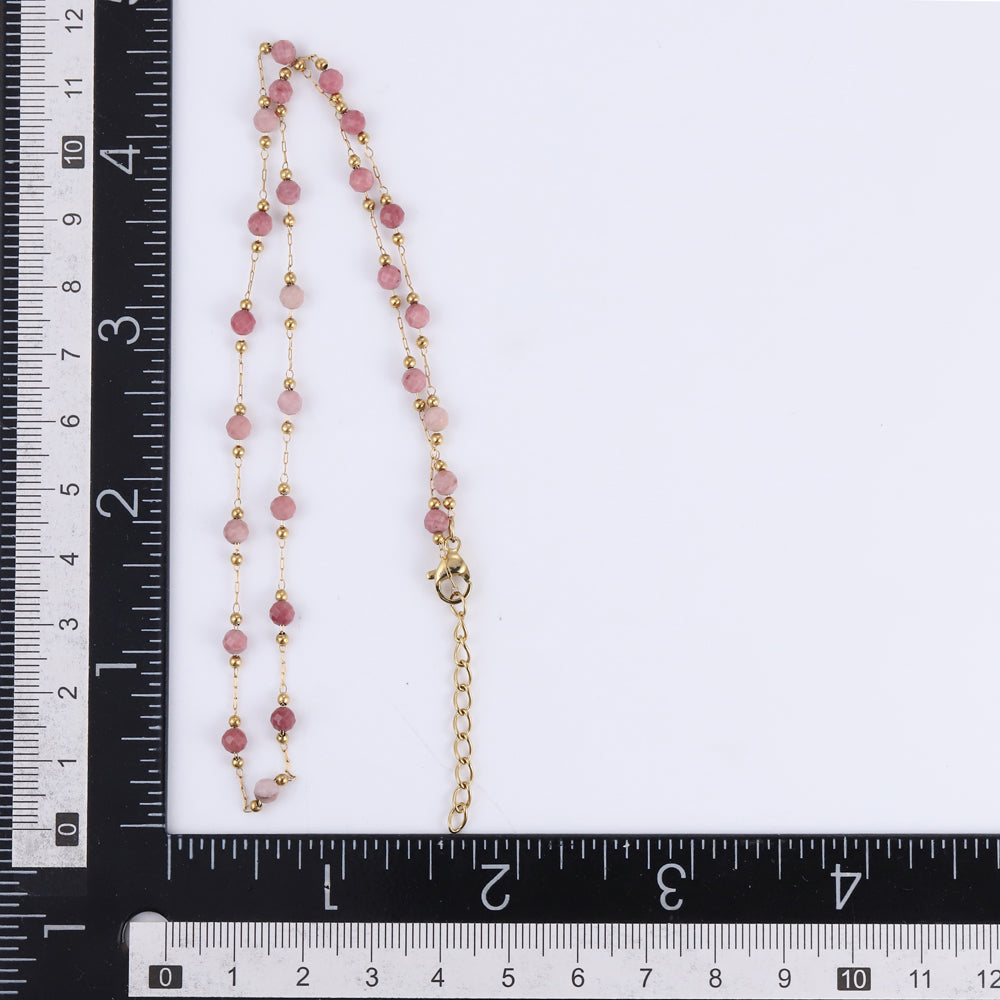 MNSS70 STAINLESS STEEL NECKLACE WITH BEADS