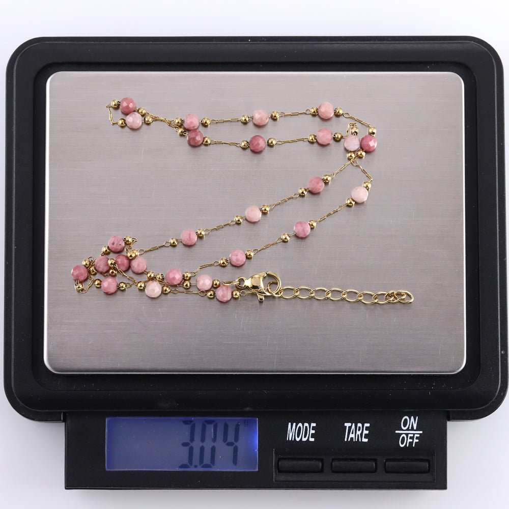 MNSS70 STAINLESS STEEL NECKLACE WITH BEADS