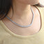 MNSS71 STAINLESS STEEL TENNIS NECKLACE WITH BAGUETTE CZ