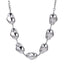 MNSS88 STAINLESS STEEL T-BAR NECKLACE WITH HOLLOW BAROQUE SHAPED CHARM