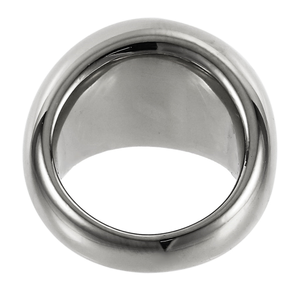 AAB fat dome stainless steel ring in polished silver finish, bold minimalist jewelry, OEM ODM manufacturer