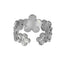 MRSS21 STAINLESS STEEL ADJUSTABLE FLOWER OPEN RING