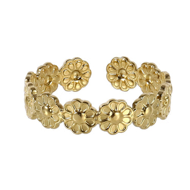 MRSS22 STAINLESS STEEL ADJUSTABLE DAISY OPEN RING