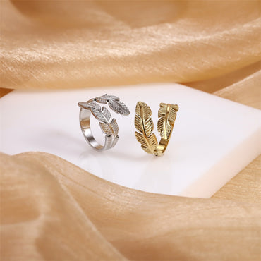 MRSS24 STAINLESS STEEL ADJUSTABLE FEATHER OPEN RING