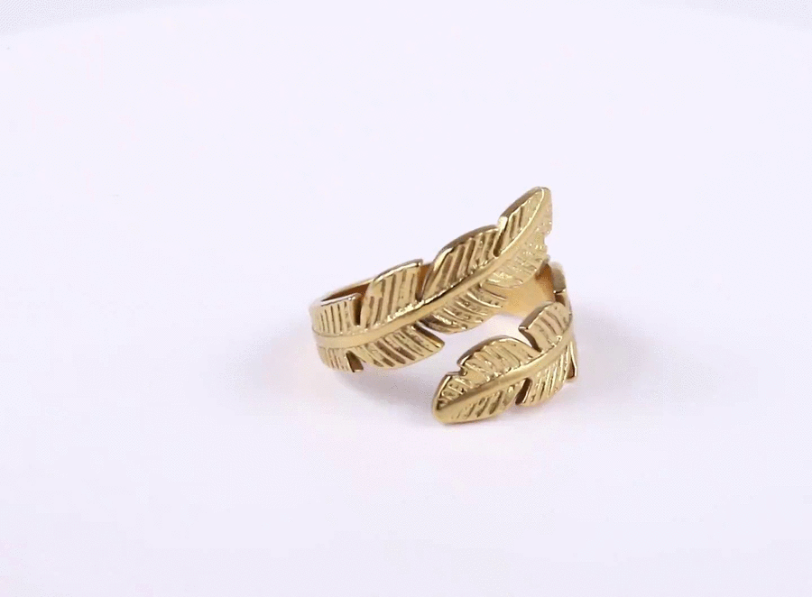 MRSS24 STAINLESS STEEL ADJUSTABLE FEATHER OPEN RING