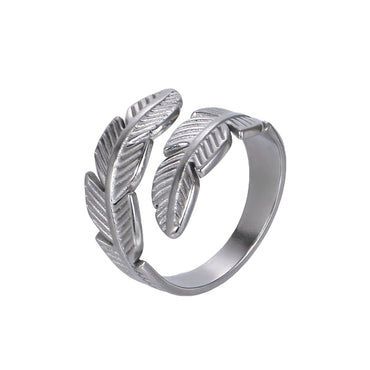 MRSS24 STAINLESS STEEL ADJUSTABLE FEATHER OPEN RING