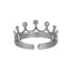 MRSS25 STAINLESS STEEL ADJUSTABLE CROWN OPEN RING