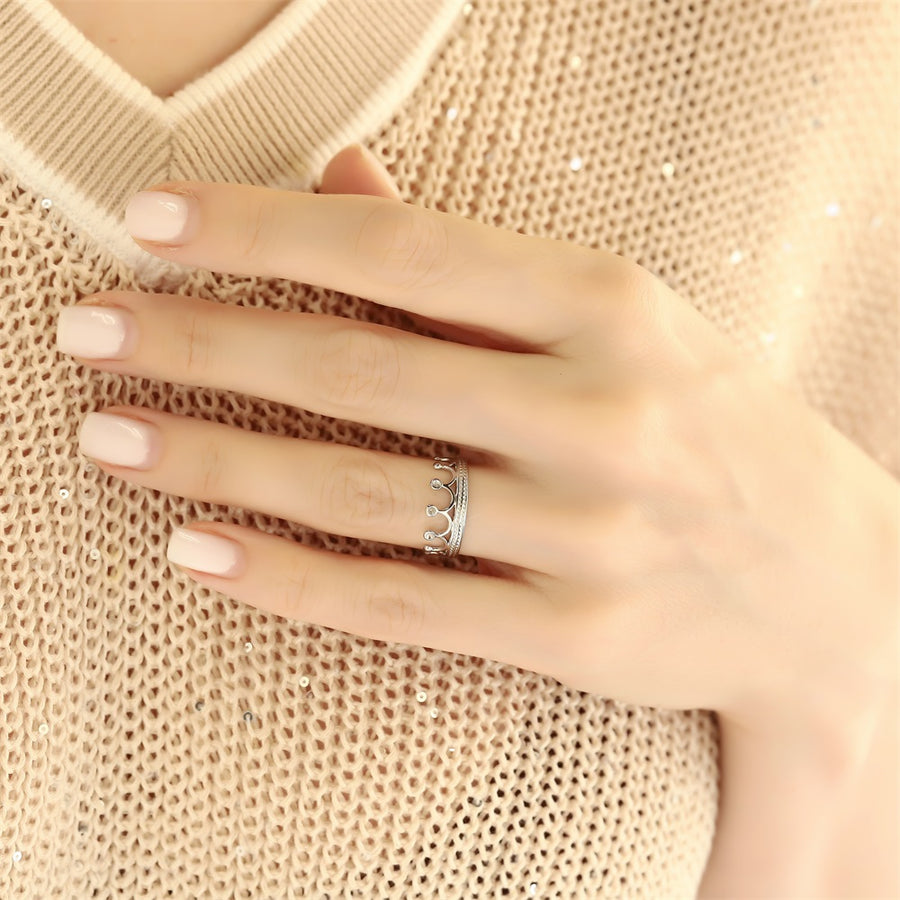 MRSS25 STAINLESS STEEL ADJUSTABLE CROWN OPEN RING