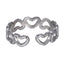 MRSS26 STAINLESS STEEL ADJUSTABLE HOLLOW HEART OPEN RING