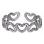 MRSS26 STAINLESS STEEL ADJUSTABLE HOLLOW HEART OPEN RING