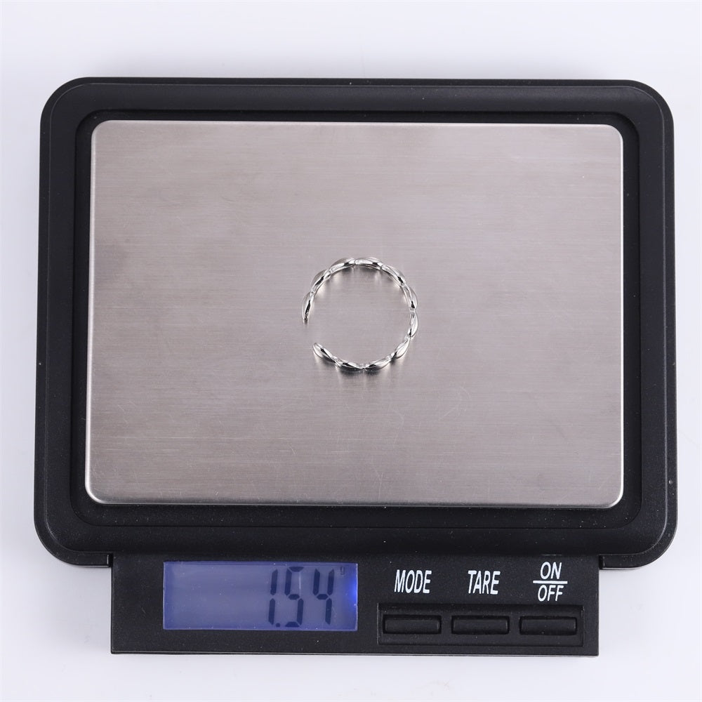 MRSS27 STAINLESS STEEL ADJUSTABLE HEART OPEN RING