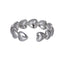 MRSS27 STAINLESS STEEL ADJUSTABLE HEART OPEN RING