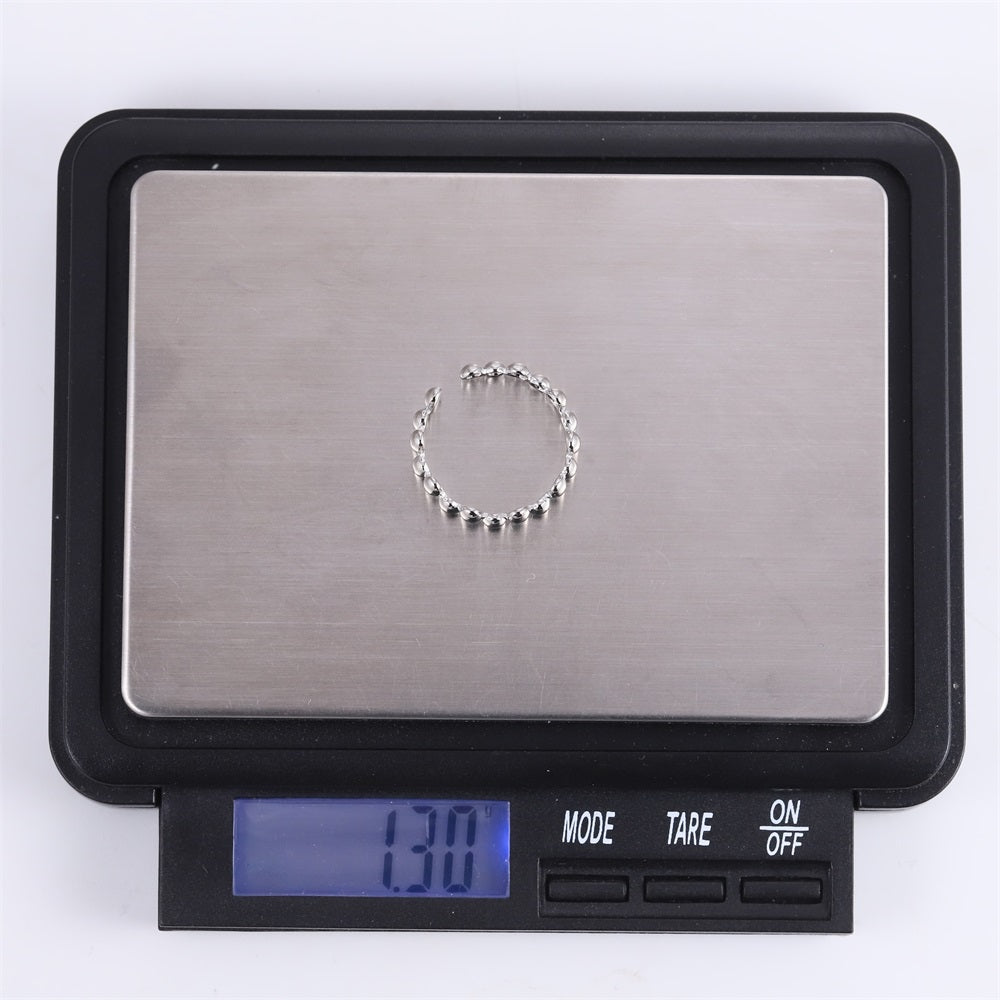 MRSS28 STAINLESS STEEL ADJUSTABLE BUBBLE OPEN RING