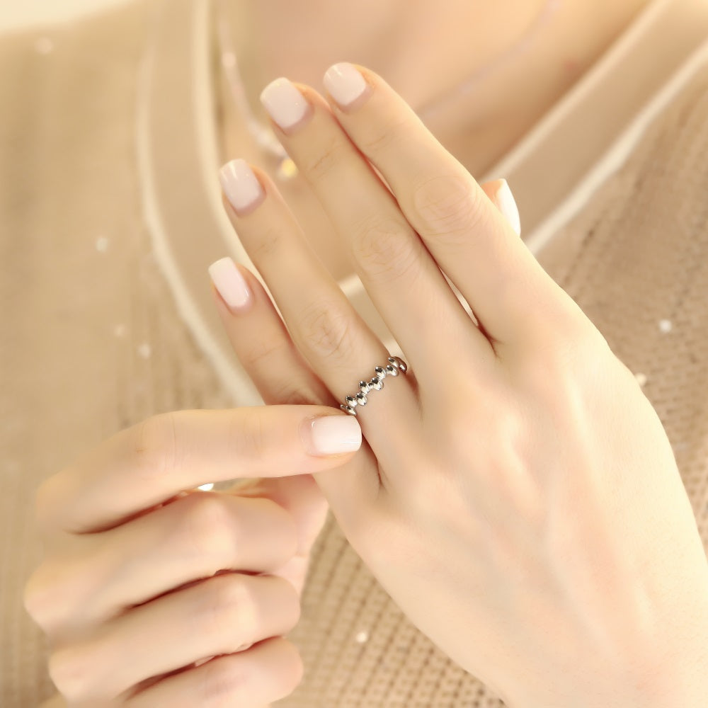 MRSS28 STAINLESS STEEL ADJUSTABLE BUBBLE OPEN RING